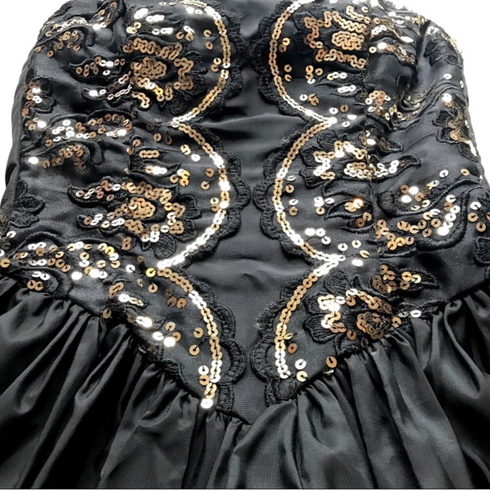 Vintage 80s Black sequined cocktail dress - Picture 6 of 8